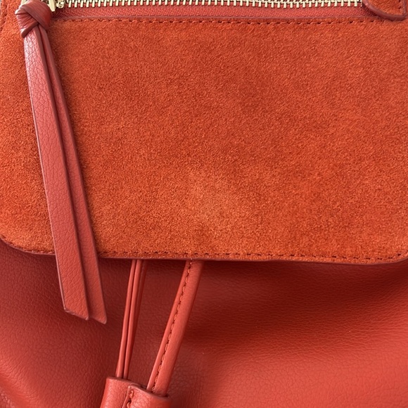 Zara faux leather/suede orange backpack - Picture 10 of 11